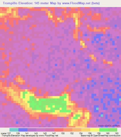 Trompillo,Venezuela Elevation Map