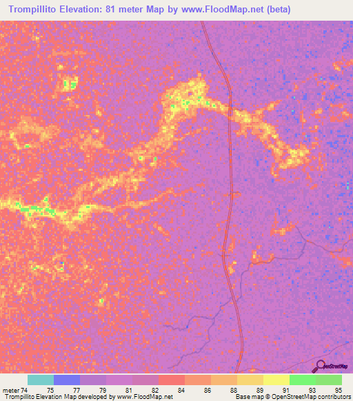 Trompillito,Venezuela Elevation Map