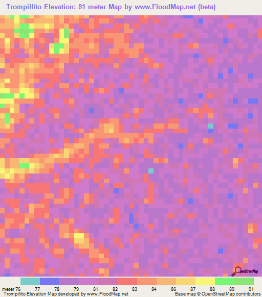 Trompillito,Venezuela Elevation Map