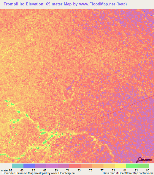 Trompillito,Venezuela Elevation Map