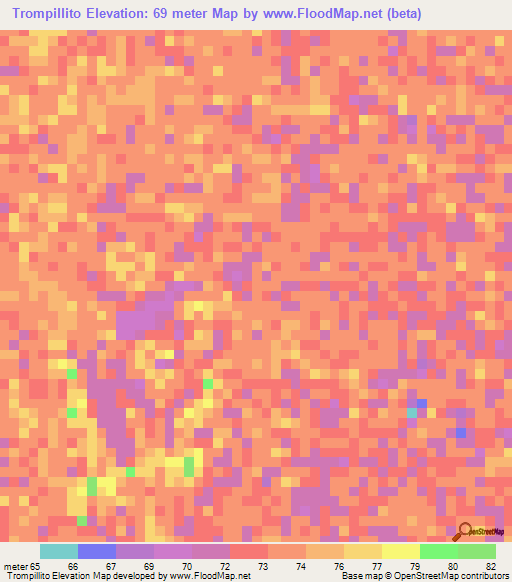 Trompillito,Venezuela Elevation Map