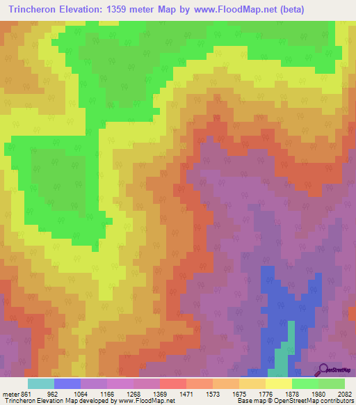 Trincheron,Venezuela Elevation Map