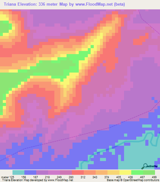 Triana,Venezuela Elevation Map