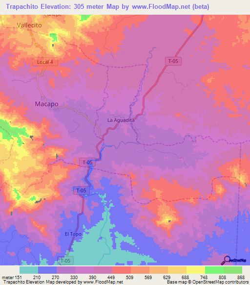 Trapachito,Venezuela Elevation Map