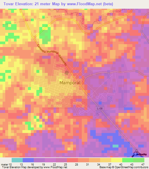 Tovar,Venezuela Elevation Map