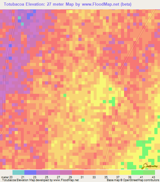 Totubacoa,Venezuela Elevation Map