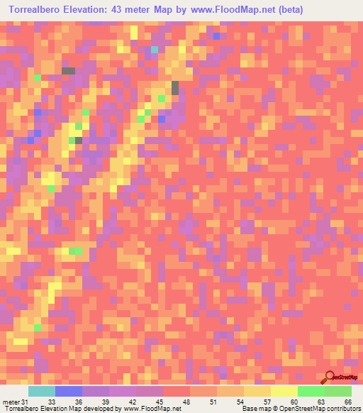 Torrealbero,Venezuela Elevation Map