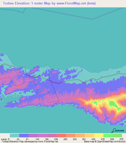 Torbes,Venezuela Elevation Map