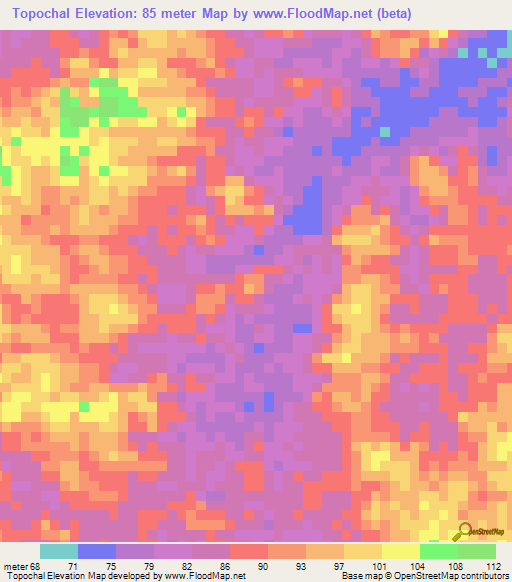 Topochal,Venezuela Elevation Map