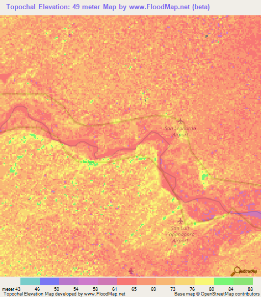 Topochal,Venezuela Elevation Map