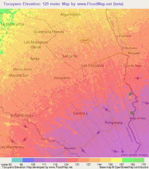 Tocuyano,Venezuela Elevation Map