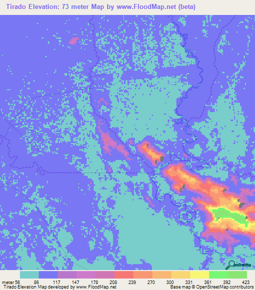 Tirado,Venezuela Elevation Map