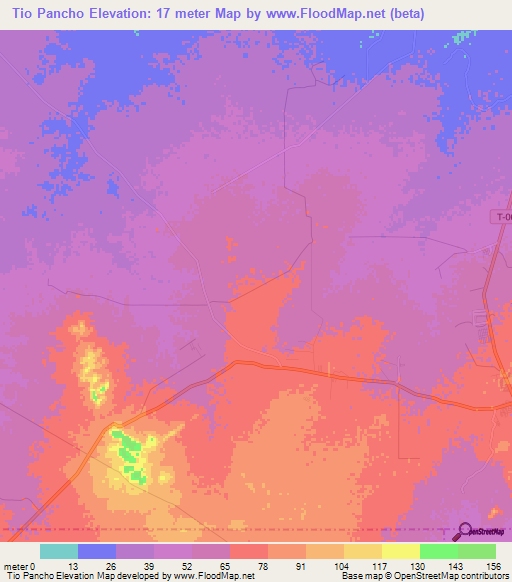 Tio Pancho,Venezuela Elevation Map