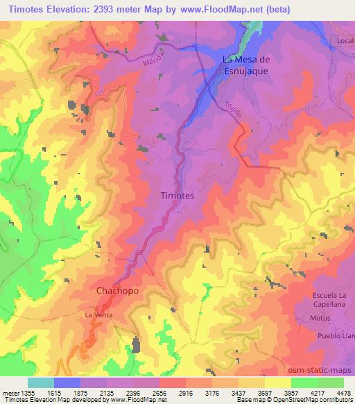 Timotes,Venezuela Elevation Map