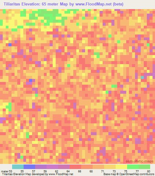 Tiliaritas,Venezuela Elevation Map