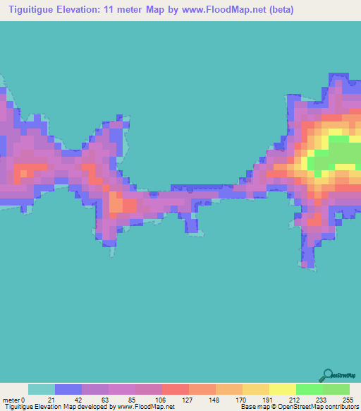 Tiguitigue,Venezuela Elevation Map