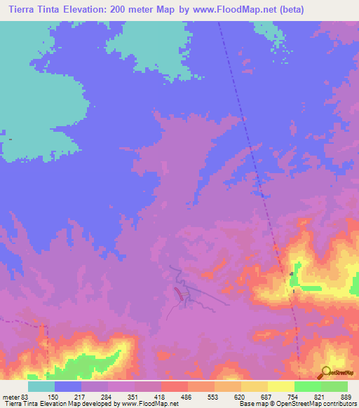 Tierra Tinta,Venezuela Elevation Map