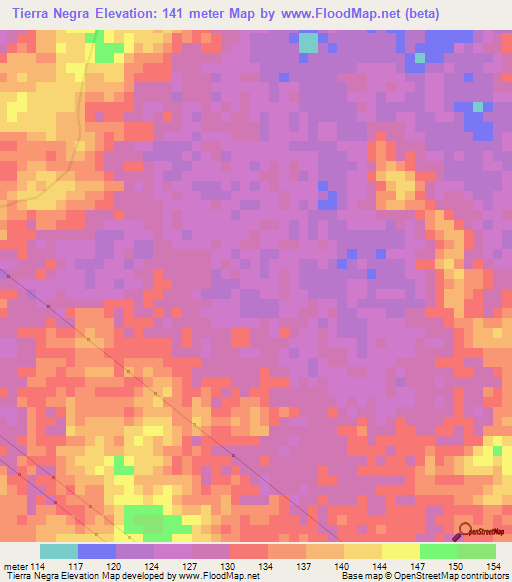 Tierra Negra,Venezuela Elevation Map