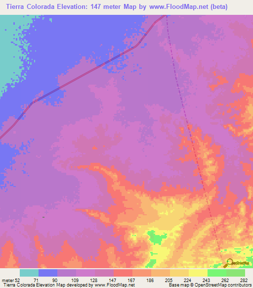 Tierra Colorada,Venezuela Elevation Map