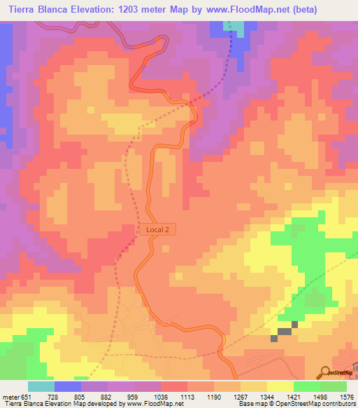 Tierra Blanca,Venezuela Elevation Map