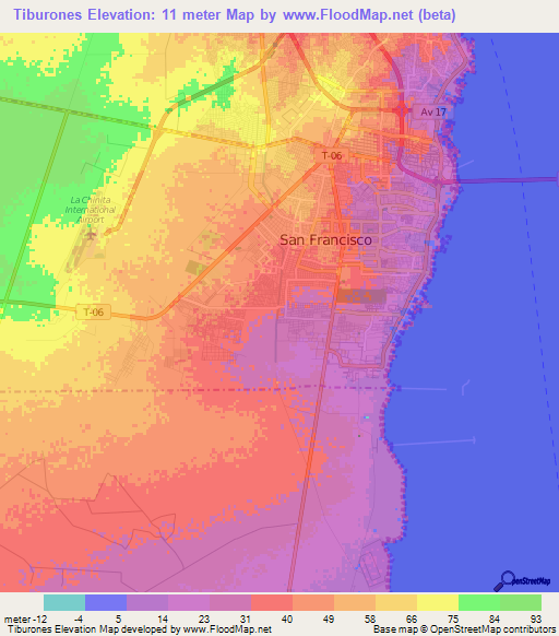 Tiburones,Venezuela Elevation Map