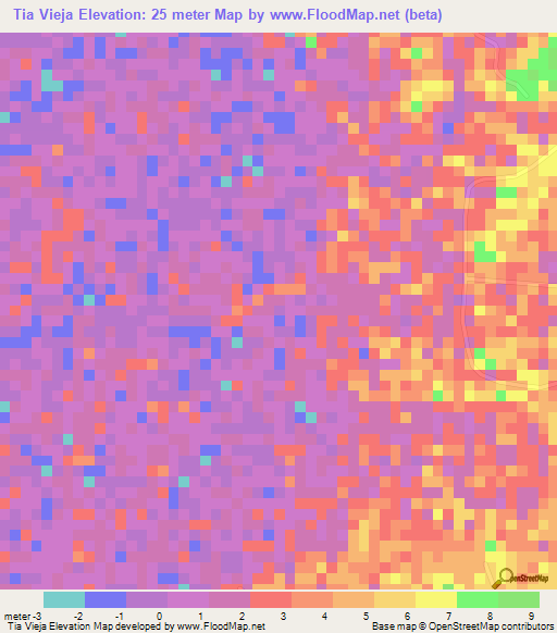 Tia Vieja,Venezuela Elevation Map