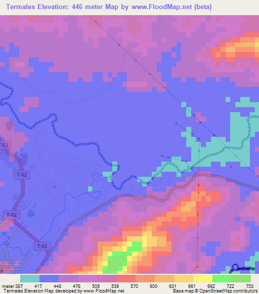 Termales,Venezuela Elevation Map