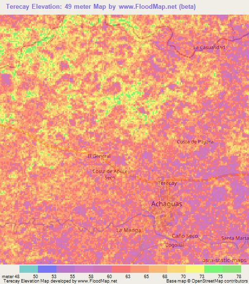 Terecay,Venezuela Elevation Map