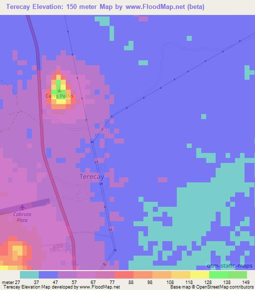 Terecay,Venezuela Elevation Map