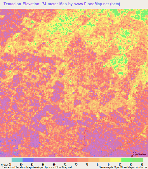 Tentacion,Venezuela Elevation Map
