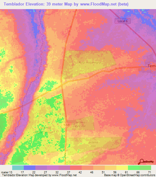 Temblador,Venezuela Elevation Map