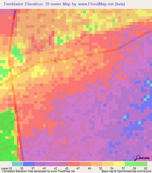 Temblador,Venezuela Elevation Map