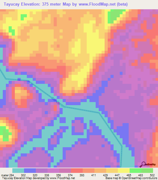 Tayucay,Venezuela Elevation Map