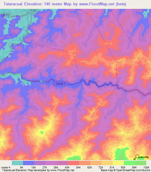 Tataracual,Venezuela Elevation Map