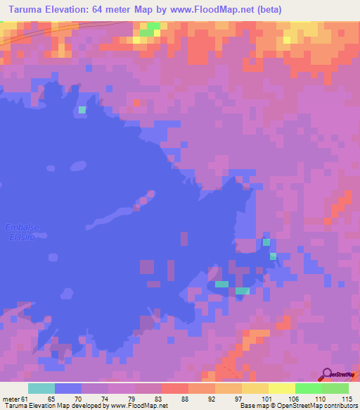 Taruma,Venezuela Elevation Map