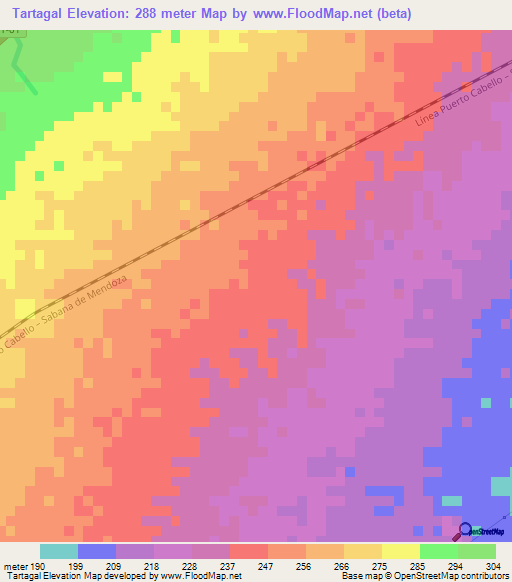 Tartagal,Venezuela Elevation Map