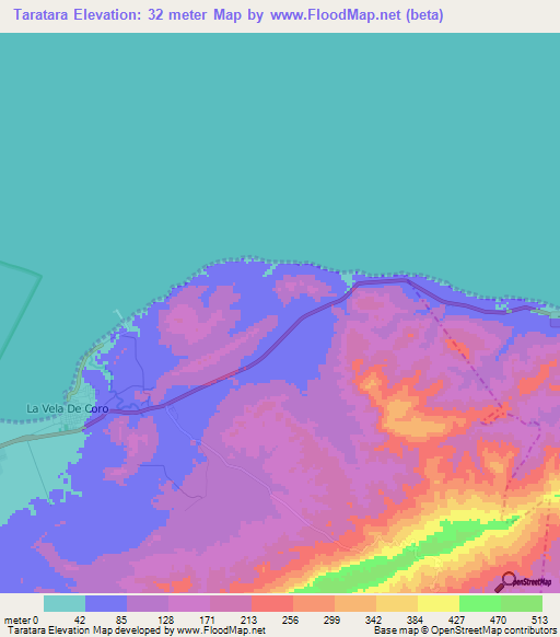 Taratara,Venezuela Elevation Map