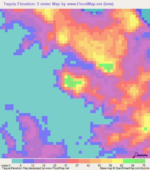 Taquia,Venezuela Elevation Map