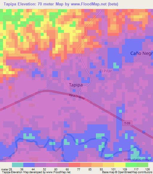 Tapipa,Venezuela Elevation Map