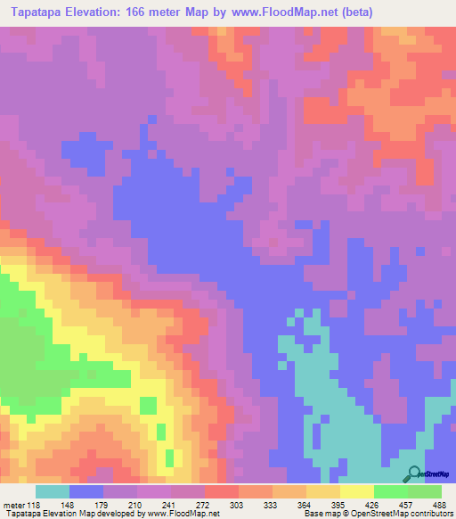 Tapatapa,Venezuela Elevation Map