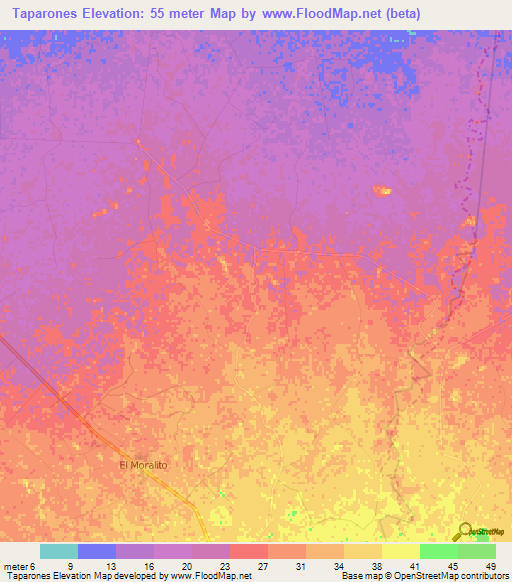 Taparones,Venezuela Elevation Map