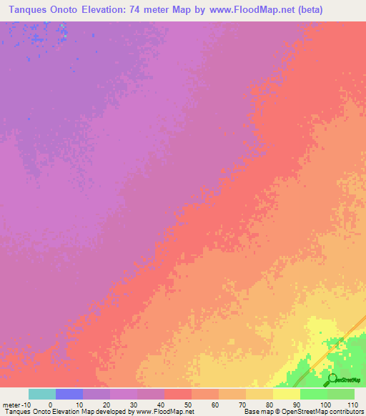Tanques Onoto,Venezuela Elevation Map