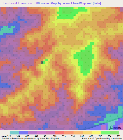 Tamboral,Venezuela Elevation Map
