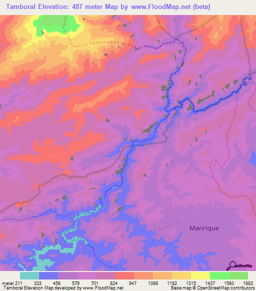 Tamboral,Venezuela Elevation Map
