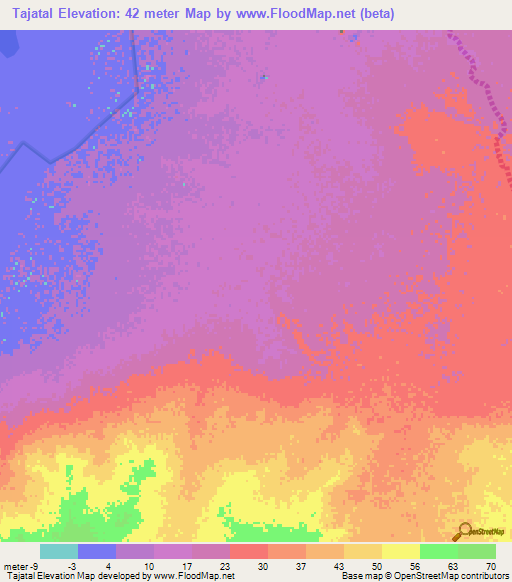 Tajatal,Venezuela Elevation Map