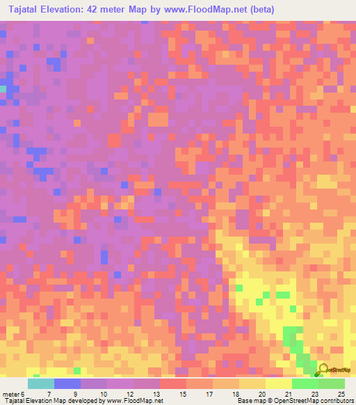 Tajatal,Venezuela Elevation Map