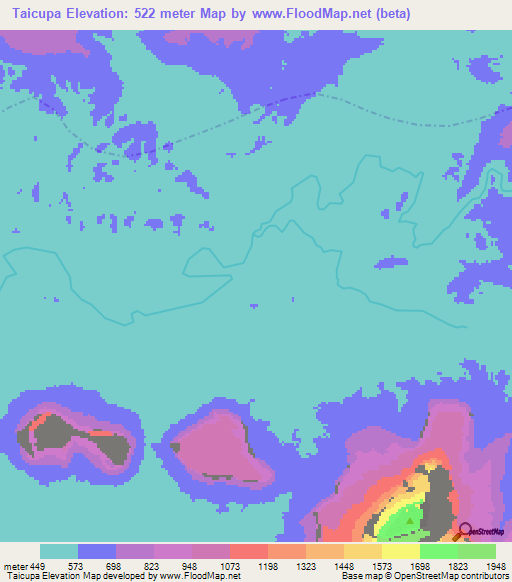 Taicupa,Venezuela Elevation Map