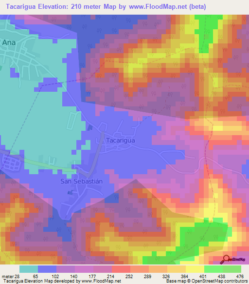 Tacarigua,Venezuela Elevation Map