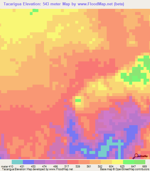 Tacarigua,Venezuela Elevation Map