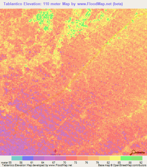 Tablantico,Venezuela Elevation Map